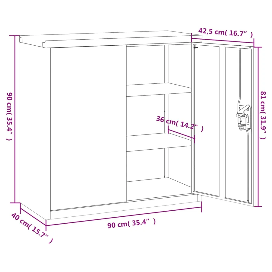 Classeur blanc 90x40x90 cm acier - 10