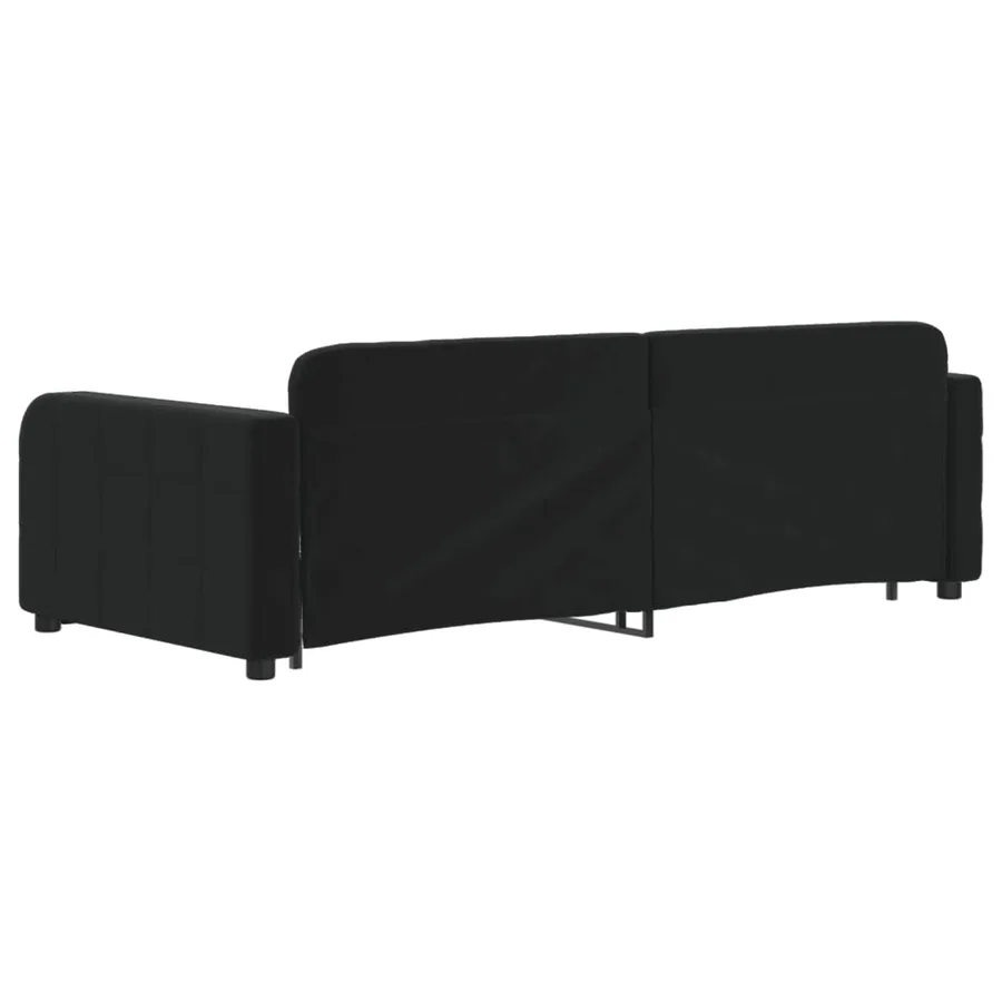 Lit de jour avec gigogne et tiroirs sans matelas noir 90x200 cm - 5