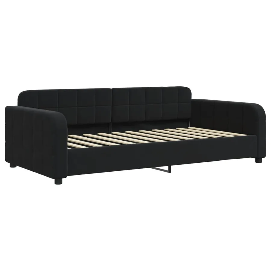 Lit de jour avec gigogne et tiroirs sans matelas noir 90x200 cm - 6