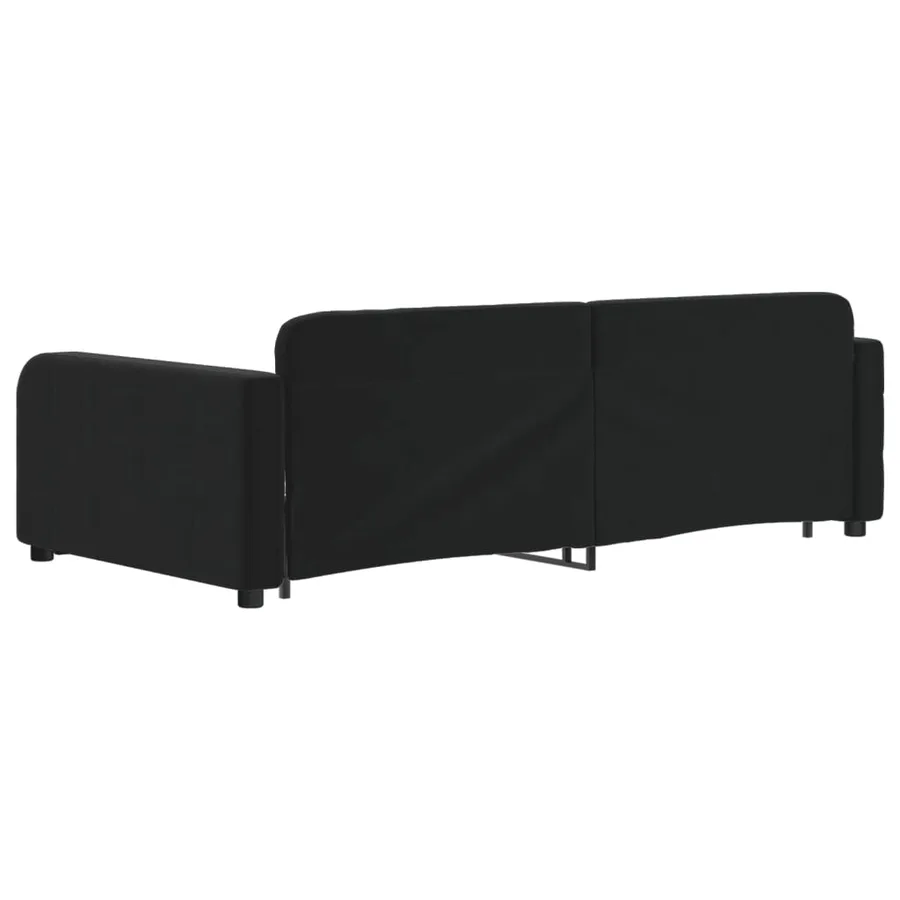 Lit de jour avec gigogne et tiroirs sans matelas noir 100x200cm - 5