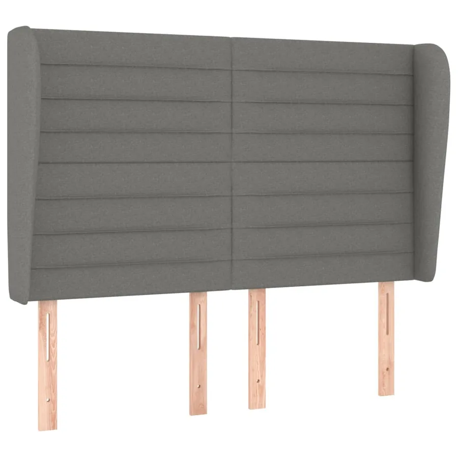Sommier à lattes de lit avec matelas Gris foncé 140x190cm Tissu - 6