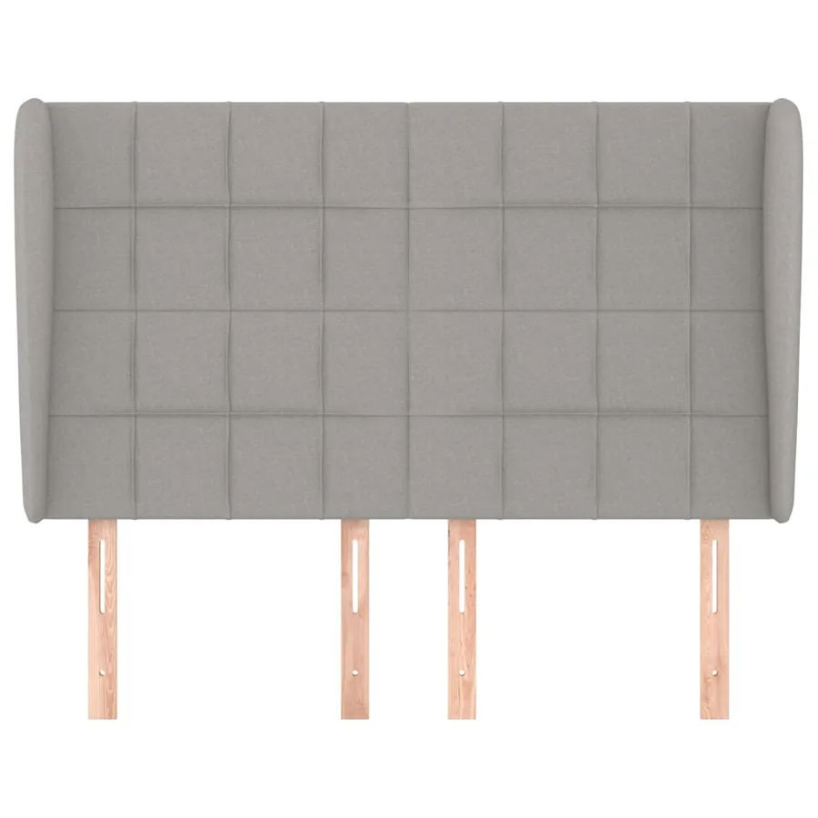 Tête de lit avec oreilles Gris clair 147x23x118/128 cm Tissu - 3
