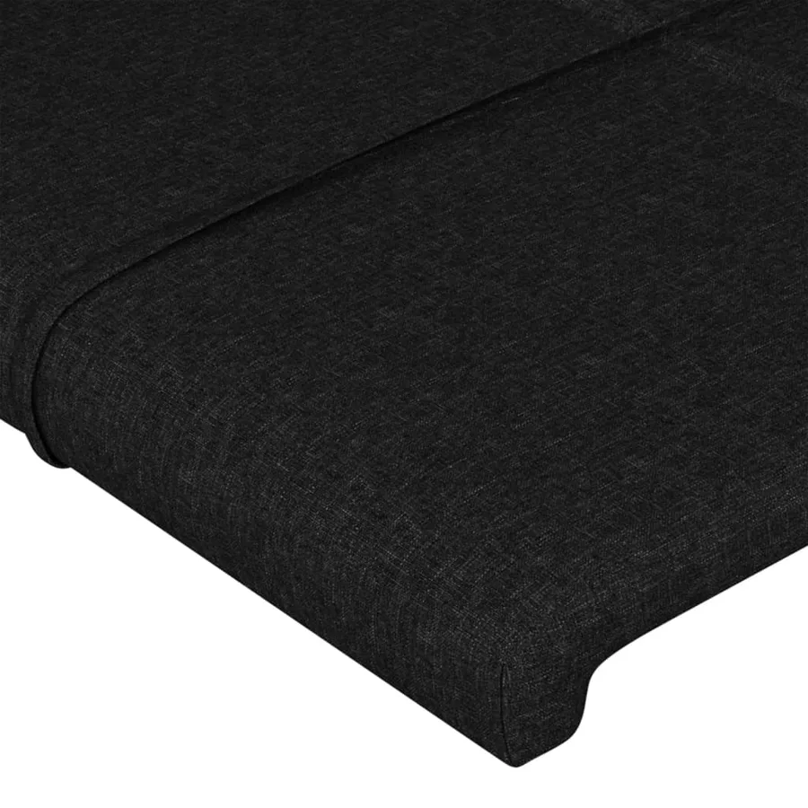 Cadre de lit sans matelas noir 100x200 cm tissu - 10