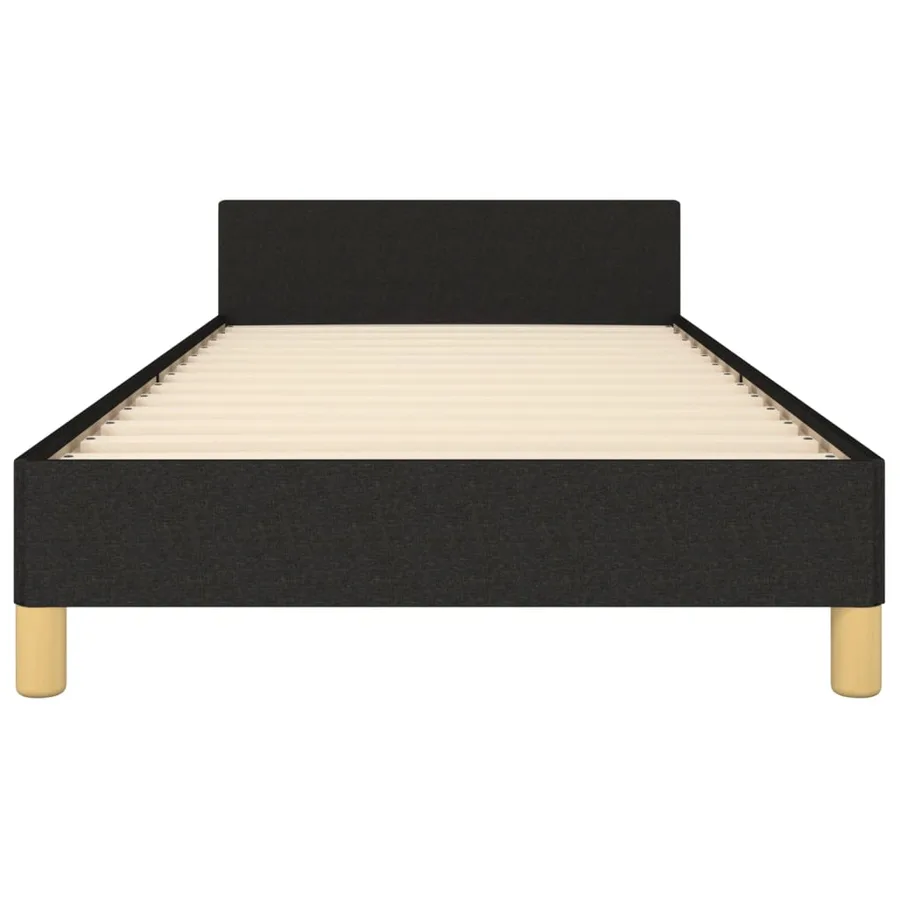Cadre de lit sans matelas noir 100x200 cm tissu - 6