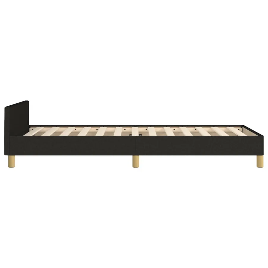 Cadre de lit sans matelas noir 100x200 cm tissu - 7