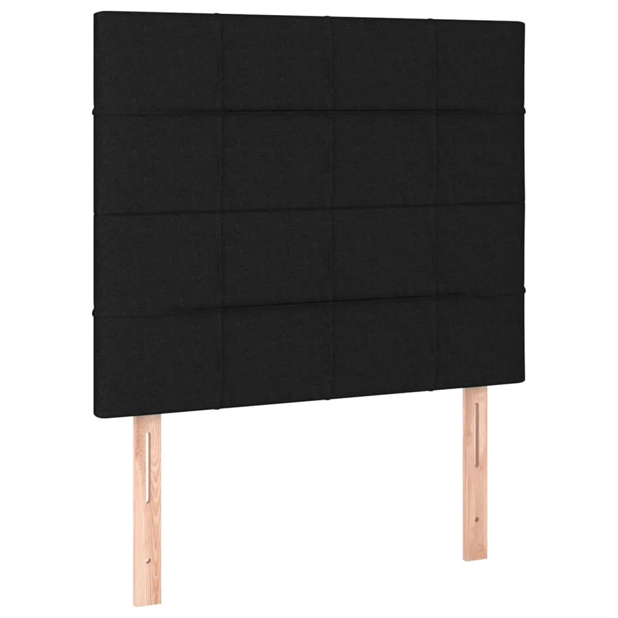 Cadre de lit sans matelas noir 100x200 cm tissu - 9