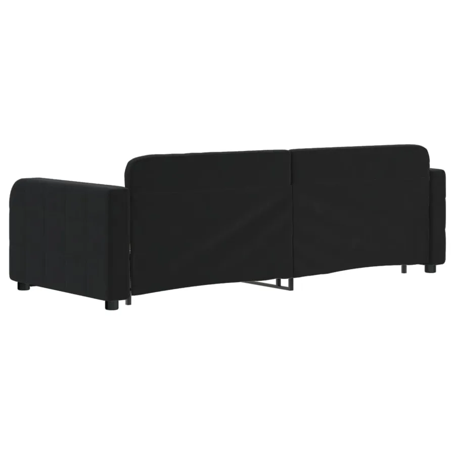 Lit de jour avec gigogne et tiroirs sans matelas noir 80x200 cm - 5