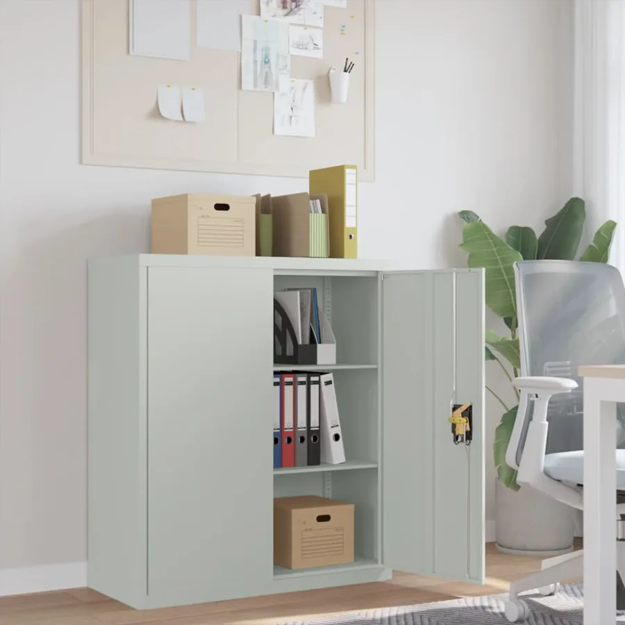 Classeur gris clair 90x40x105 cm acier