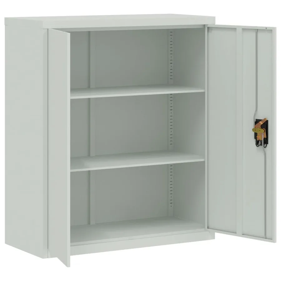 Classeur gris clair 90x40x105 cm acier - 4