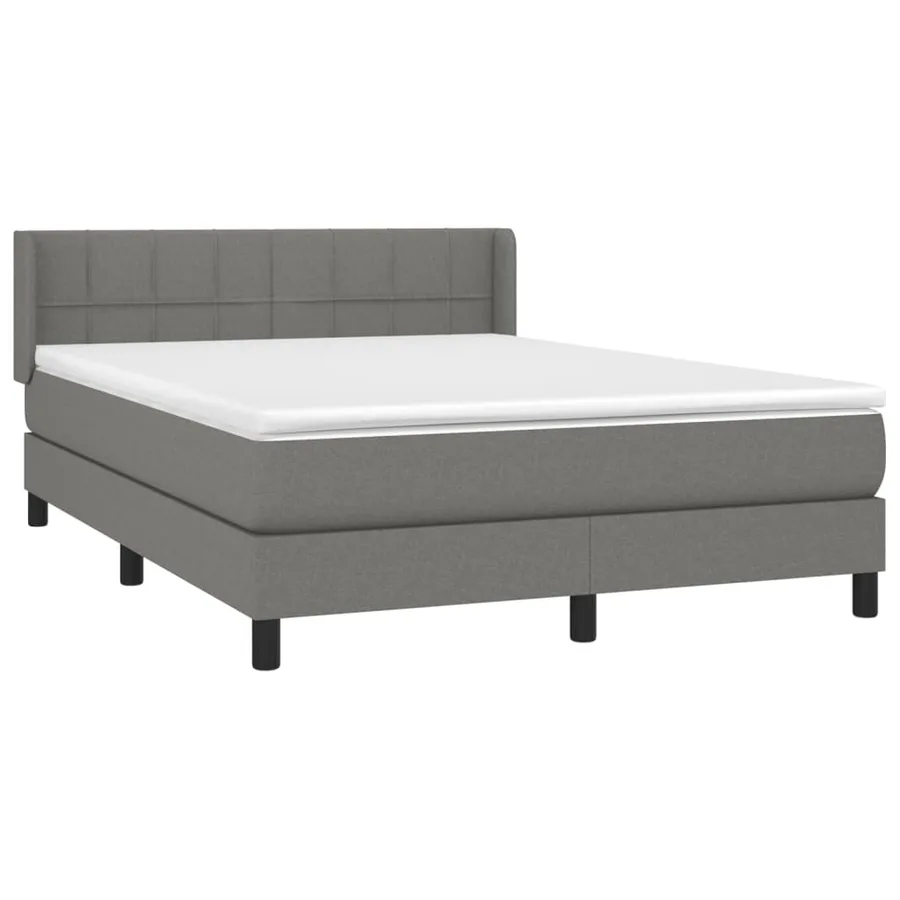 Sommier à lattes de lit avec matelas Gris foncé 140x190cm Tissu - 3