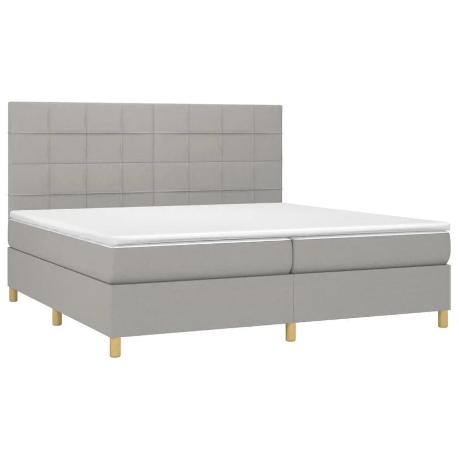 Sommier à lattes de lit matelas et LED Gris clair 200x200 cm - 3