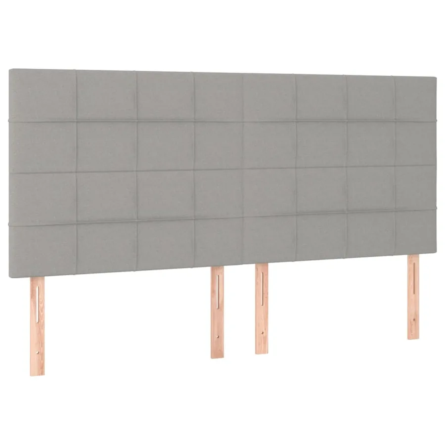 Sommier à lattes de lit matelas et LED Gris clair 200x200 cm - 7