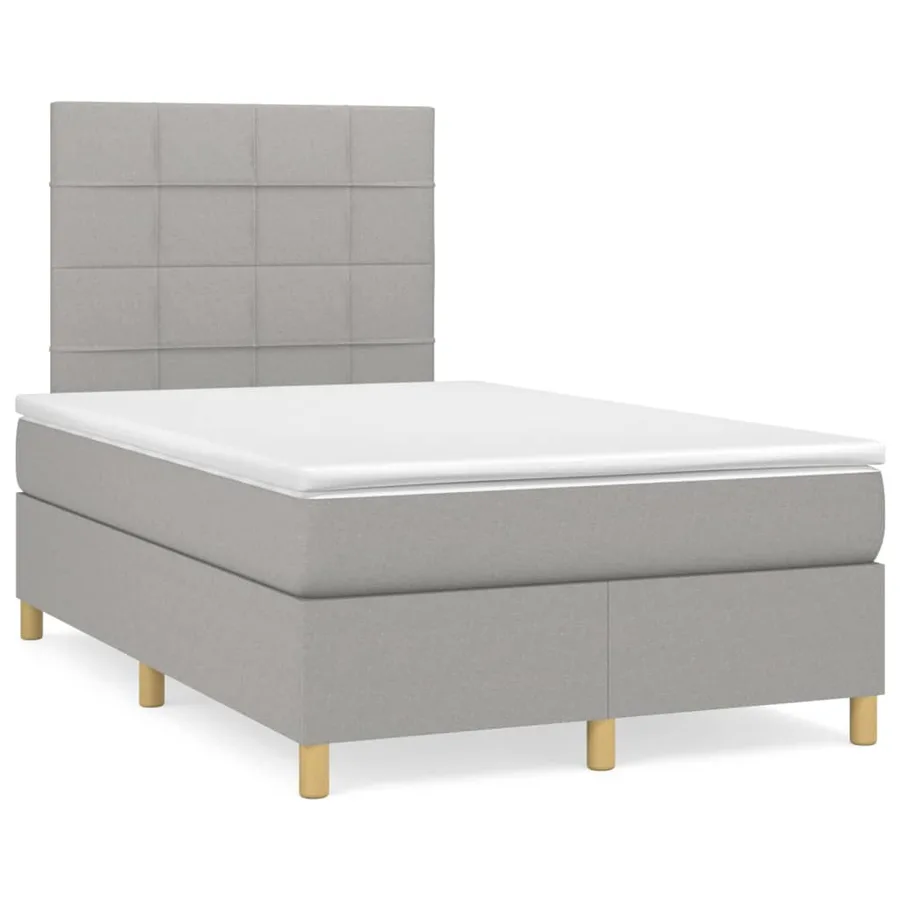 Sommier à lattes de lit avec matelas Gris clair 120x200cm Tissu - 2