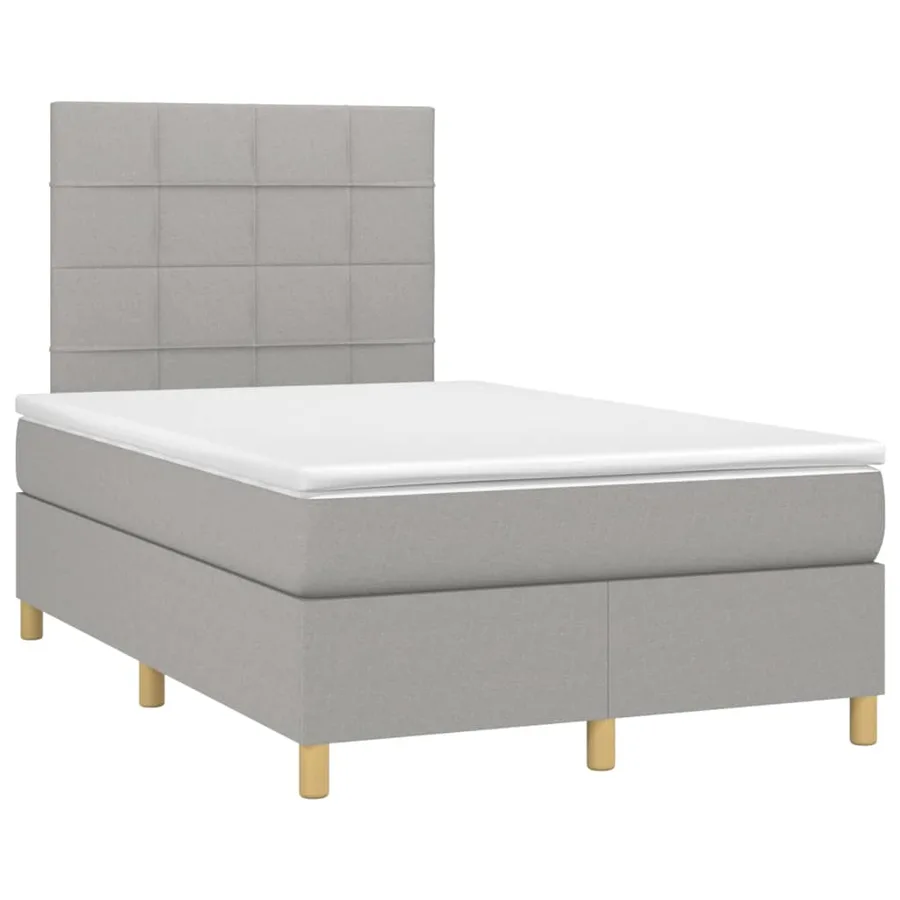 Sommier à lattes de lit matelas et LED Gris clair 120x200 cm - 3