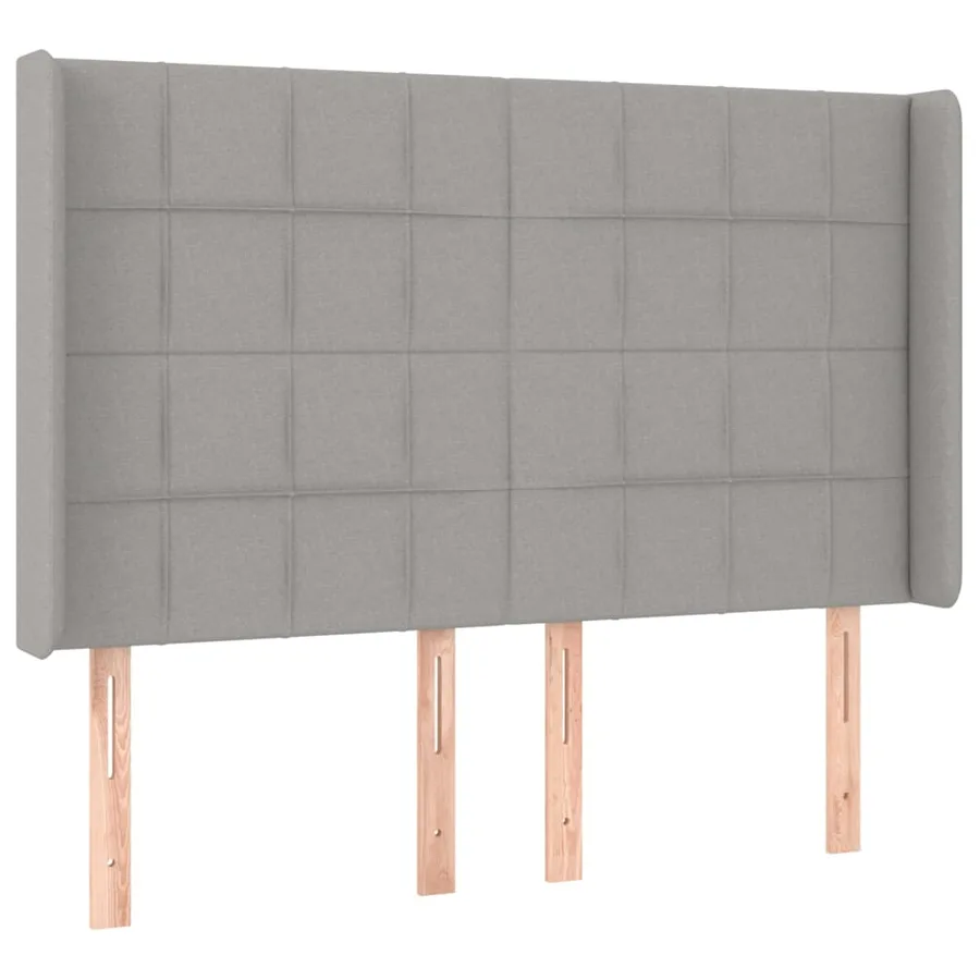 Sommier à lattes de lit matelas LED Gris clair 140x190 cm Tissu - 7