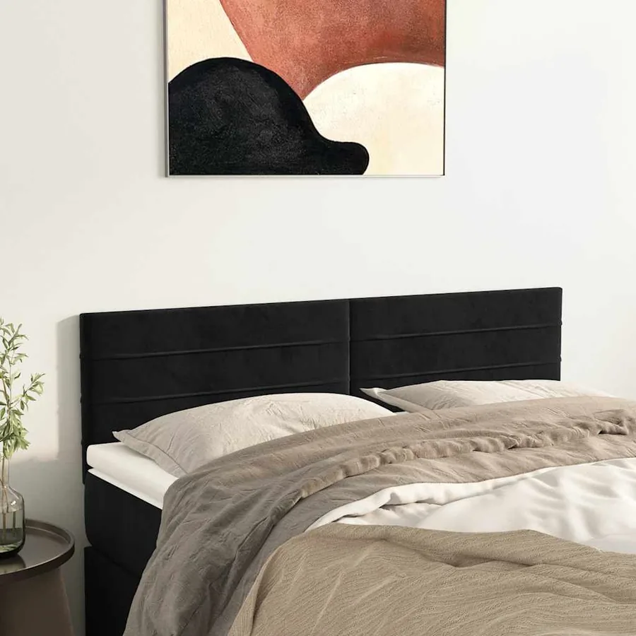 Têtes de lit Noir 144 x 5 x 78/88 cm Velours