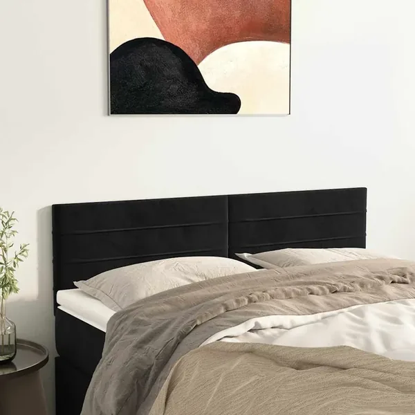 Têtes de lit Noir 144 x 5 x 78/88 cm Velours