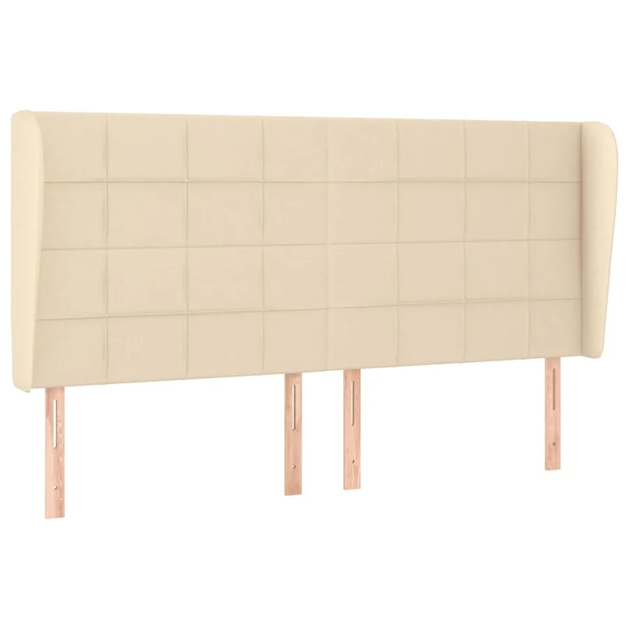 Tête de lit avec oreilles Crème 183x23x118/128 cm Tissu - 2