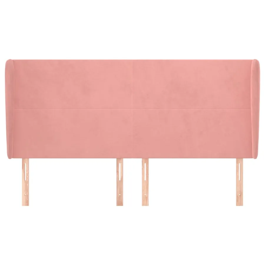 Tête de lit avec oreilles Rose 183x23x118/128 cm Velours - 3