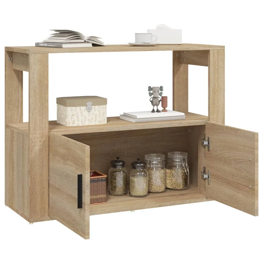 Buffet Chêne sonoma 80x30x60 cm Bois d'ingénierie - 5