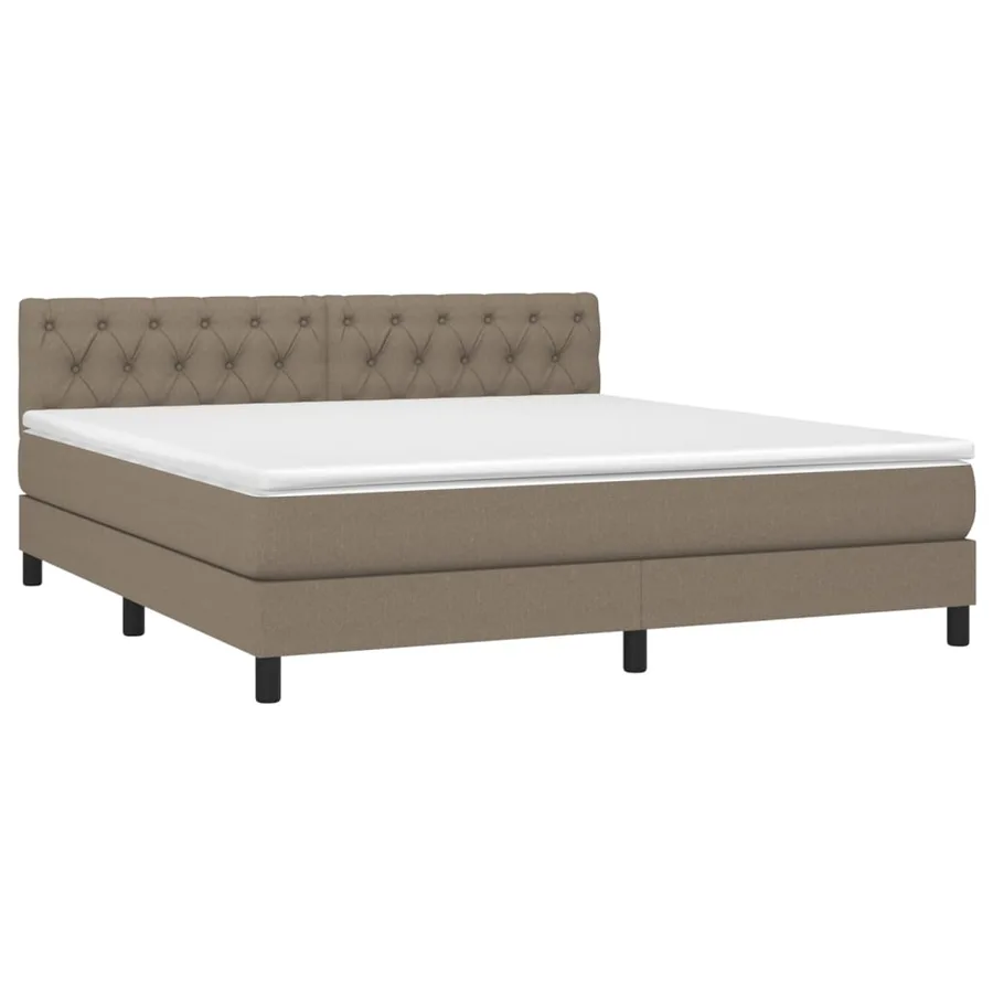Sommier à lattes de lit avec matelas LED Taupe 160x200 cm Tissu - 3