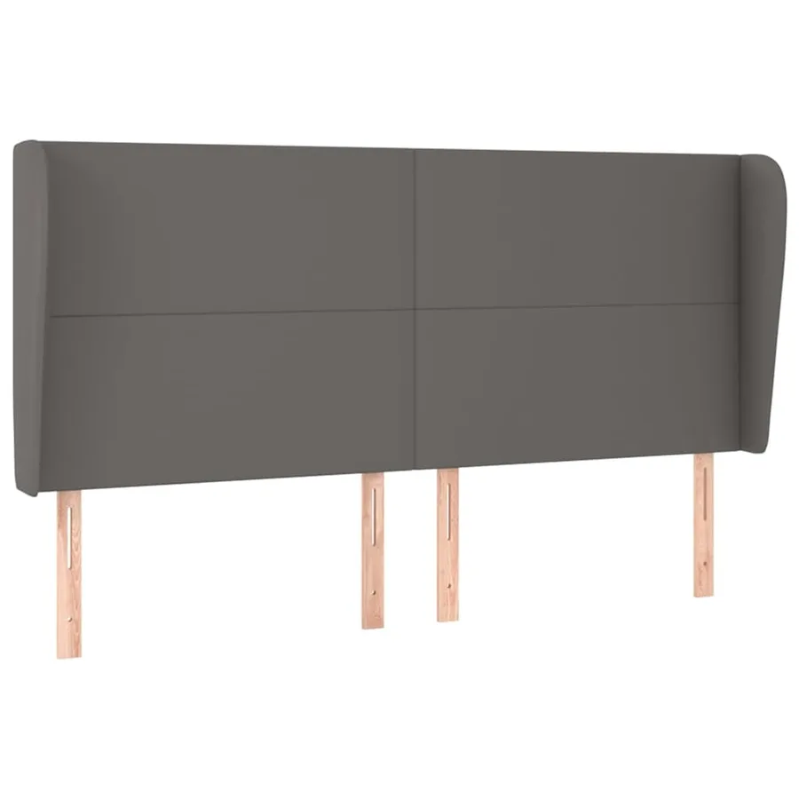 Tête de lit avec oreilles Gris 203x23x118/128 cm Similicuir - 2
