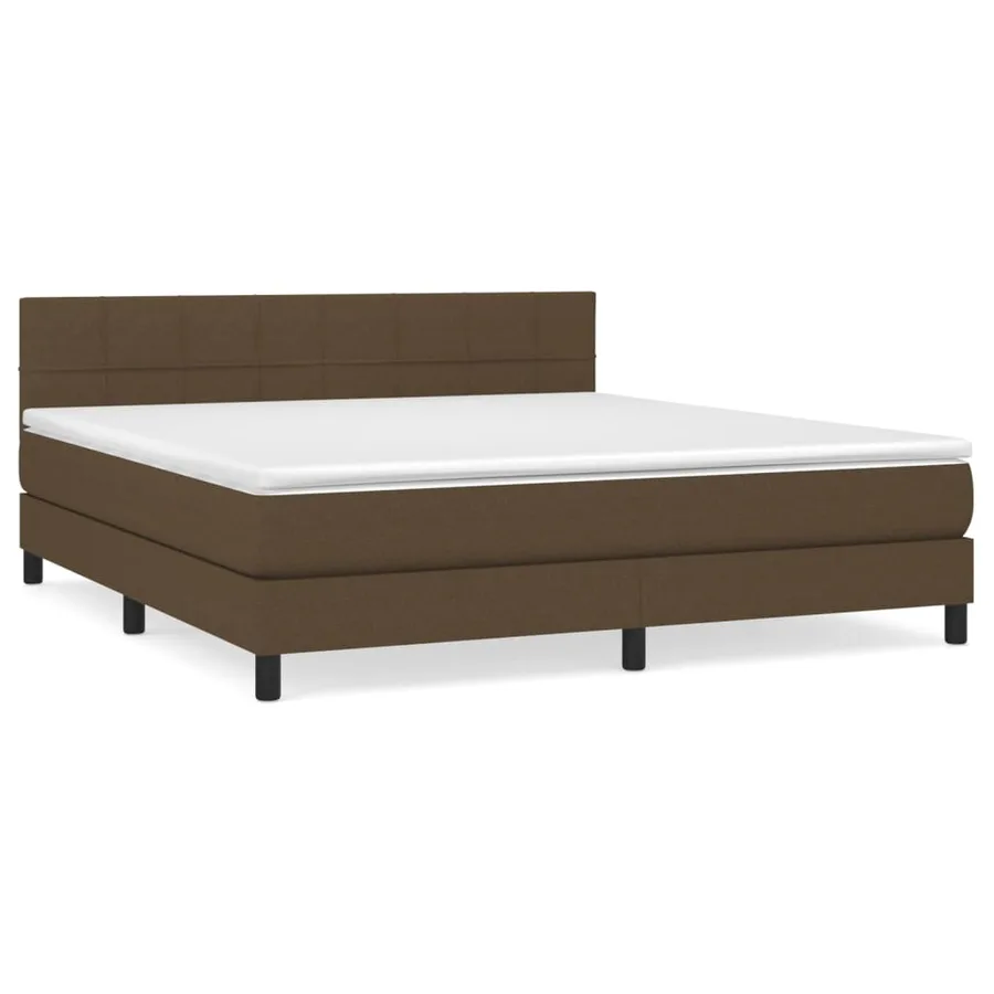 Sommier à lattes de lit avec matelas Marron foncé 180x200 cm - 2