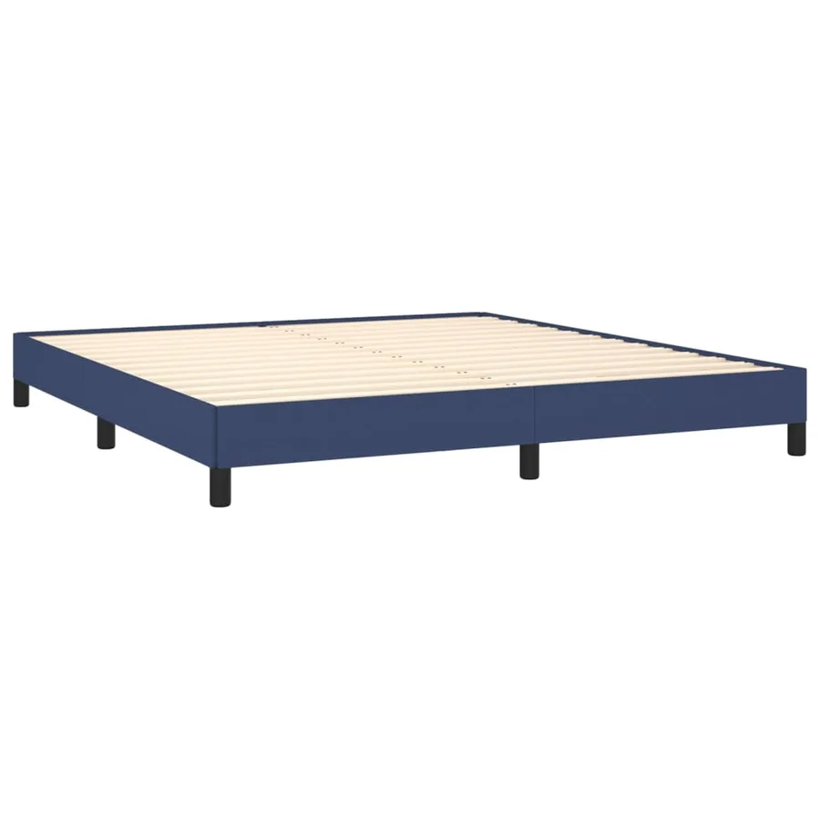 Cadre de lit sans matelas bleu 160x200 cm tissu - 4