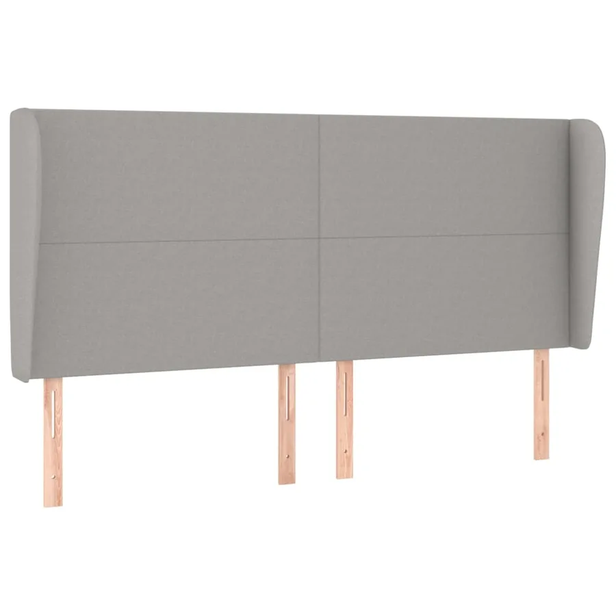 Tête de lit avec oreilles Gris clair 183x23x118/128 cm Tissu - 2