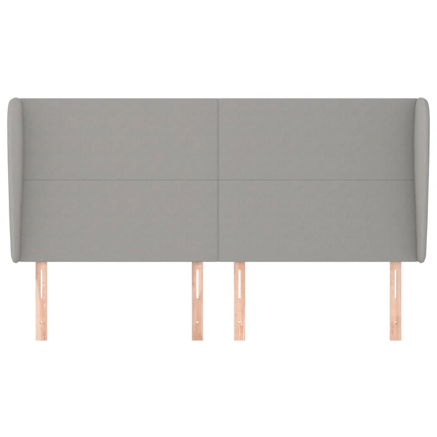 Tête de lit avec oreilles Gris clair 183x23x118/128 cm Tissu - 3
