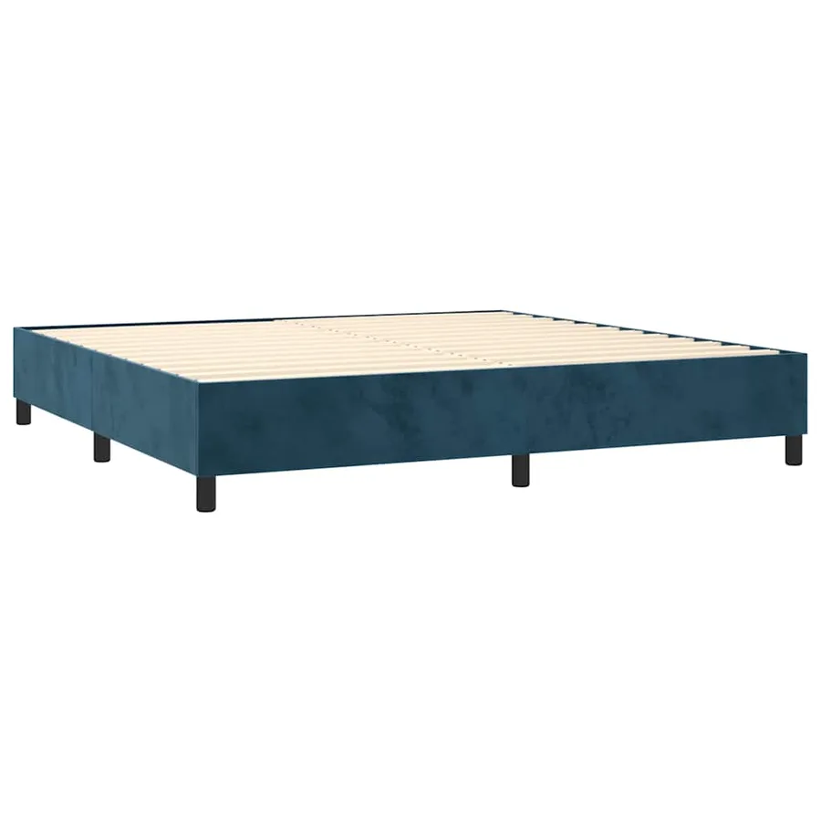 Sommier à lattes de lit matelas et LED Bleu foncé 200x200 cm - 5