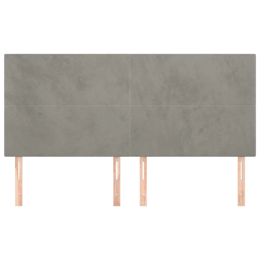 Tête de lit Gris clair 180x5x118/128 cm Velours - 3