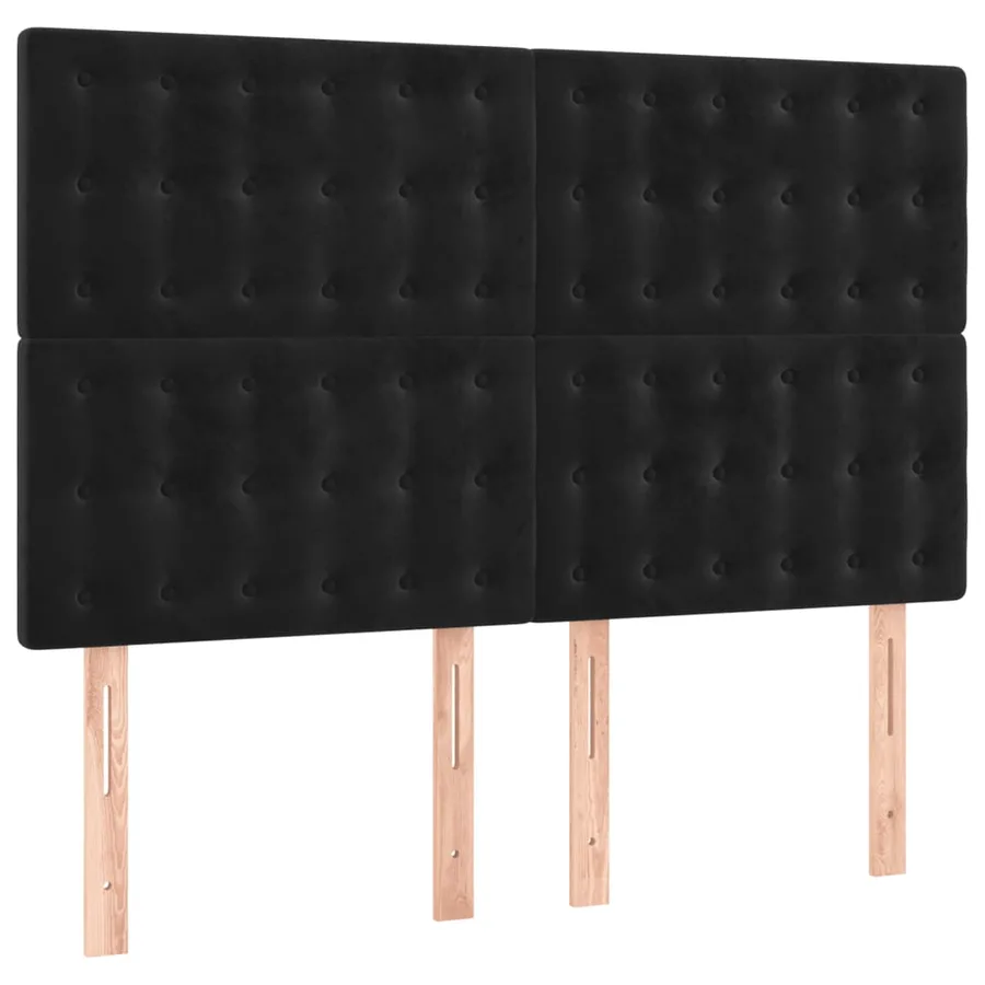 Sommier à lattes de lit avec matelas Noir 140x190 cm Velours - 6