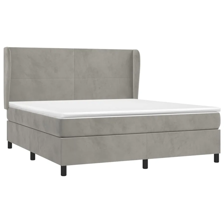 Sommier à lattes de lit et matelas Gris clair 180x200cm Velours - 3