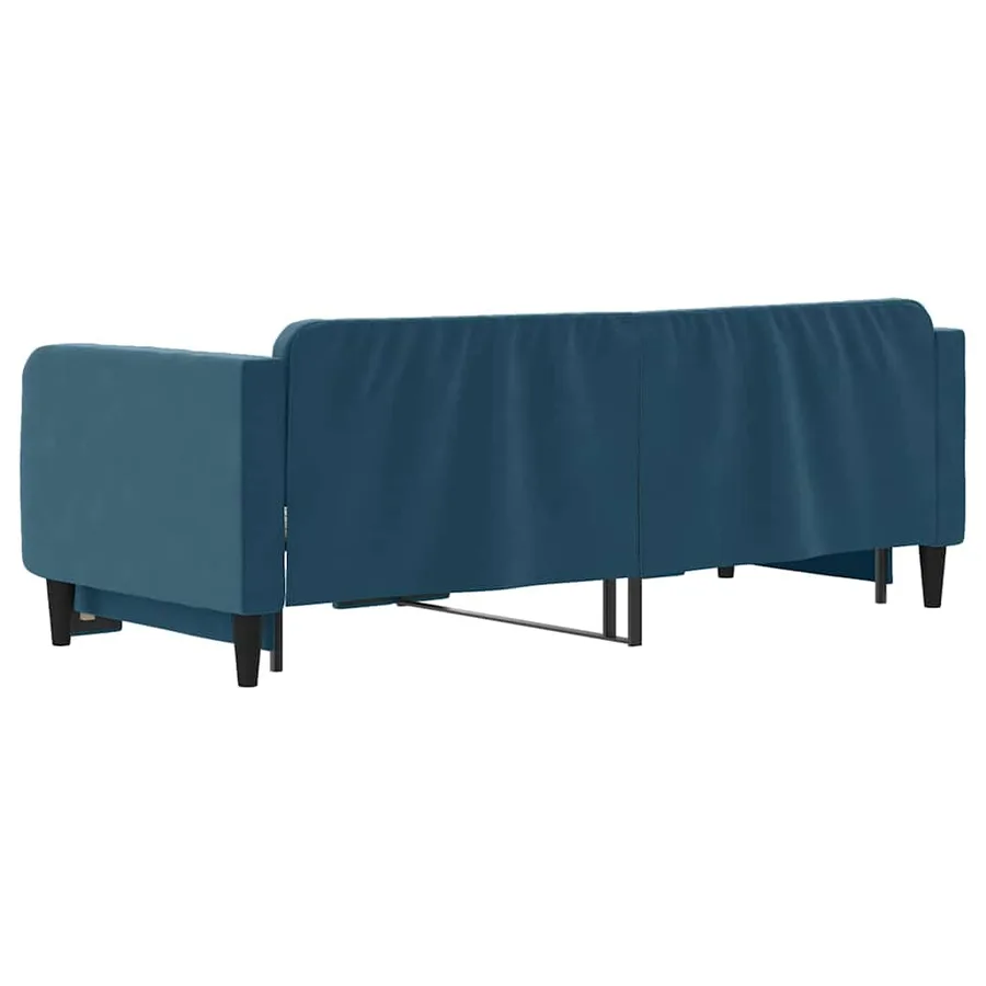 Lit de jour avec gigogne sans matelas bleu 90x200 cm - 9