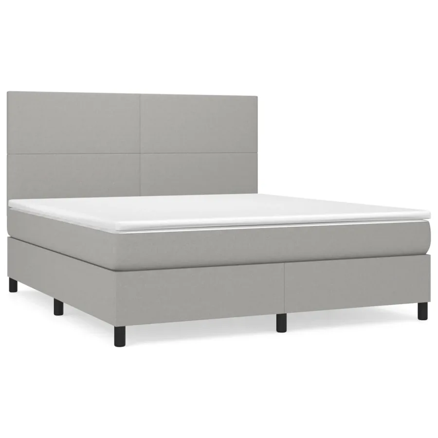 Sommier à lattes de lit avec matelas Gris clair 180x200cm Tissu - 2