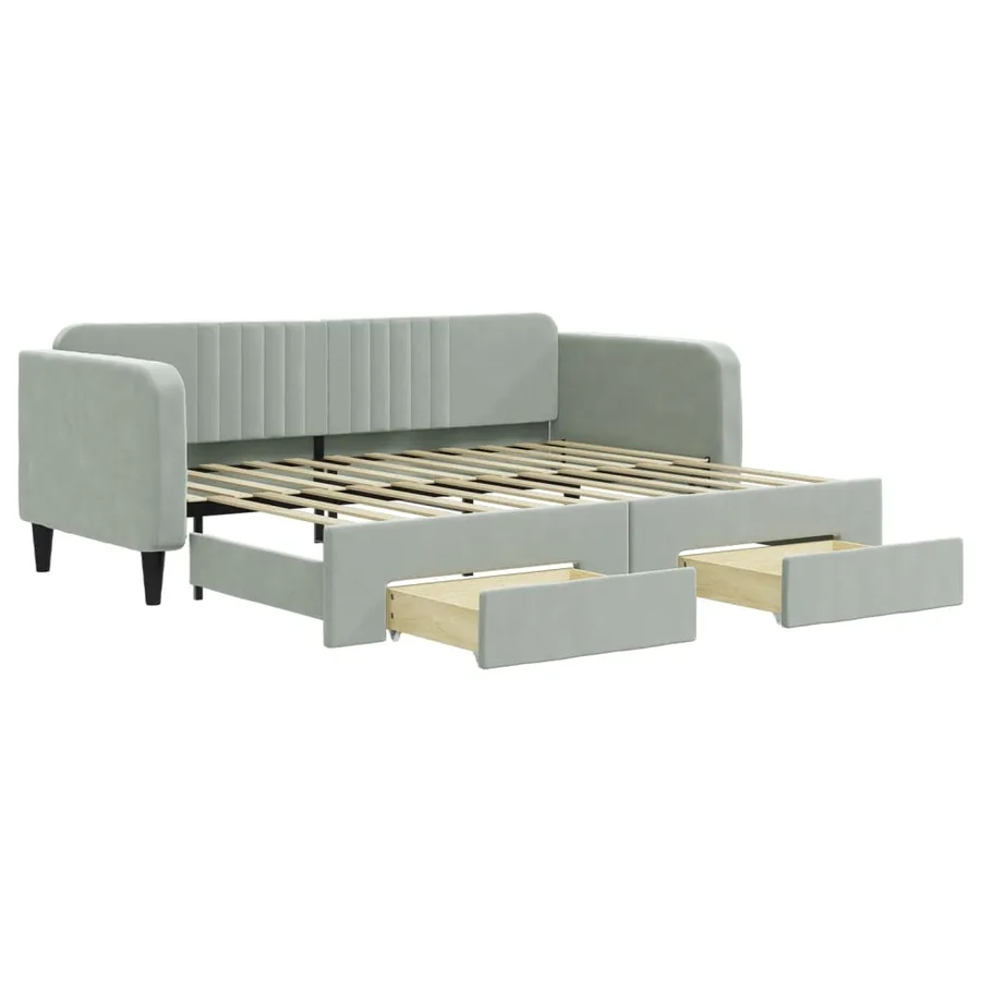 Lit de jour avec gigogne et tiroirs sans matelas 90x200 cm - 2