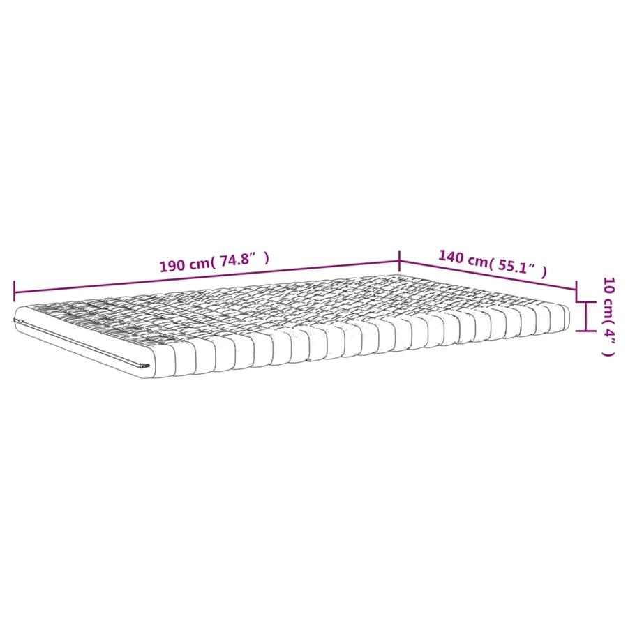 Matelas en mousse blanc 140x190 cm 7 zones dureté 20 ILD - 9