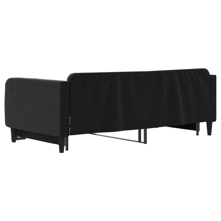 Lit de jour avec gigogne sans matelas noir 100x200 cm - 5