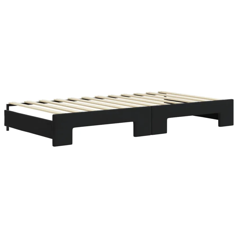 Lit de jour avec gigogne sans matelas noir 100x200 cm - 8