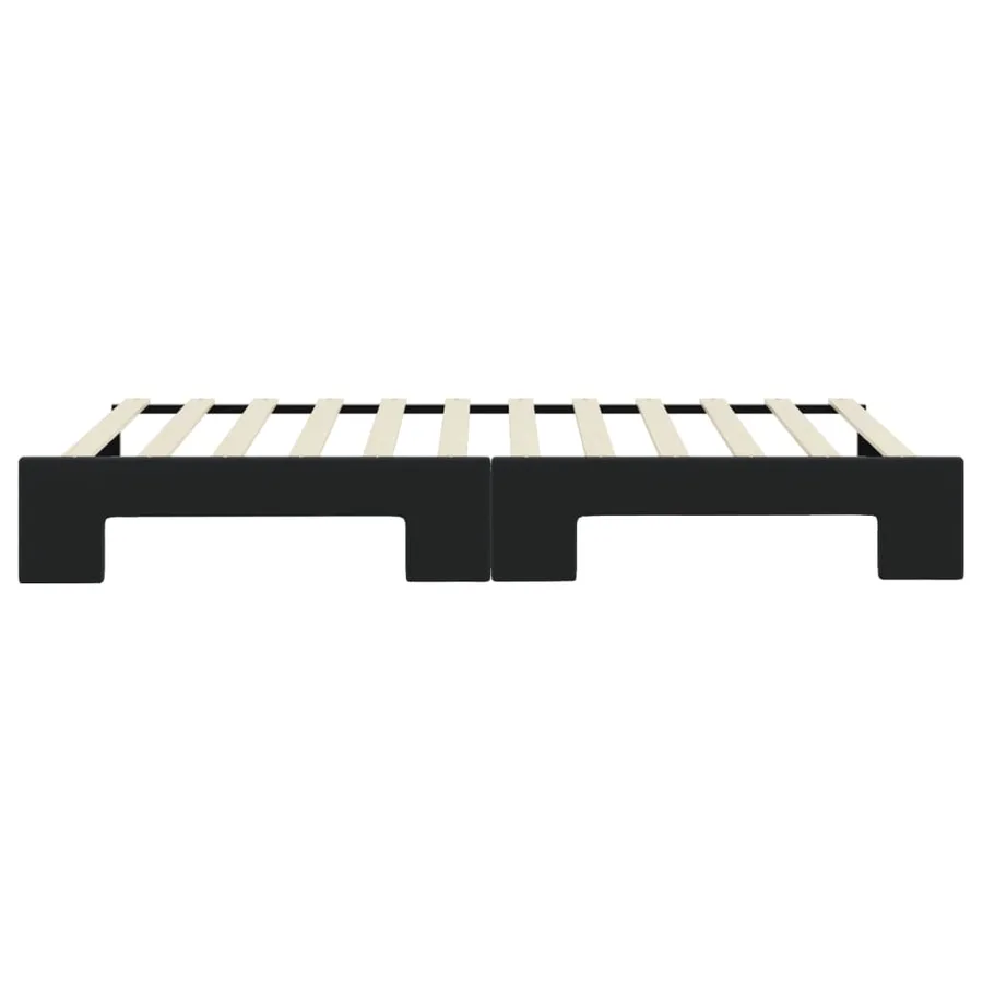 Lit de jour avec gigogne sans matelas noir 100x200 cm - 9