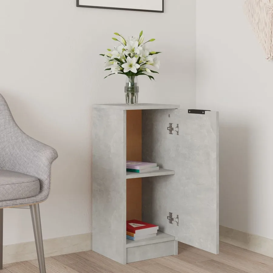 Buffet Gris béton 30x30x70 cm Bois d'ingénierie - 3