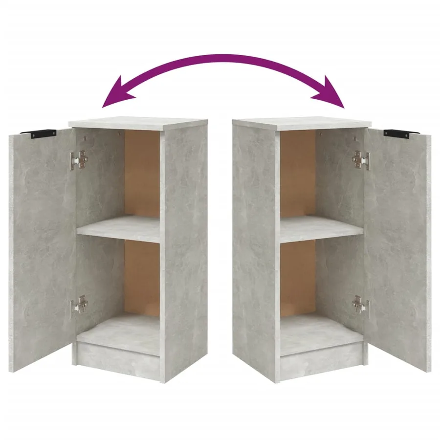 Buffet Gris béton 30x30x70 cm Bois d'ingénierie - 9