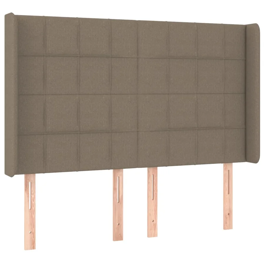 Sommier à lattes de lit matelas et LED Taupe 140x190 cm Tissu - 7