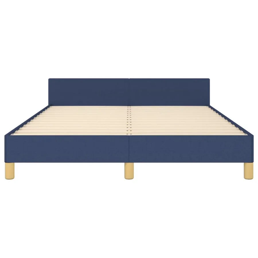 Cadre de lit sans matelas bleu 140x200 cm tissu - 6