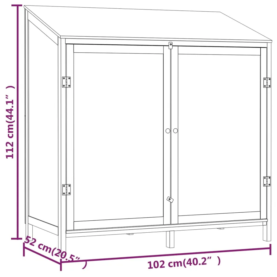 Remise de jardin 102x52x112 cm Bois de sapin solide - 7