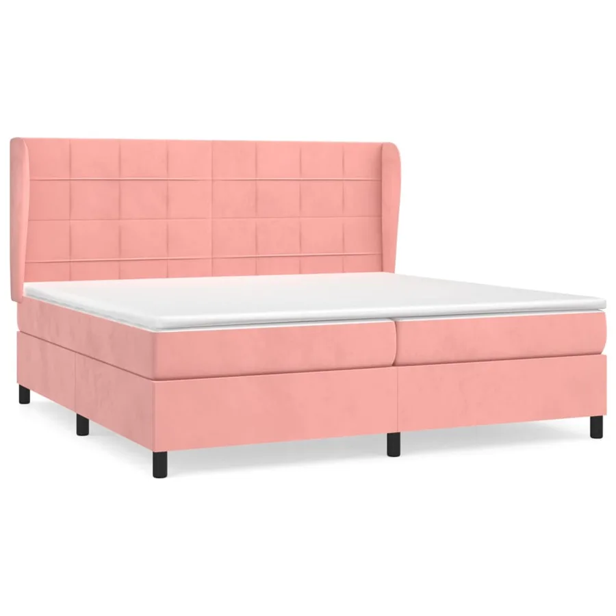 Sommier à lattes de lit avec matelas Rose 200x200 cm Velours - 2