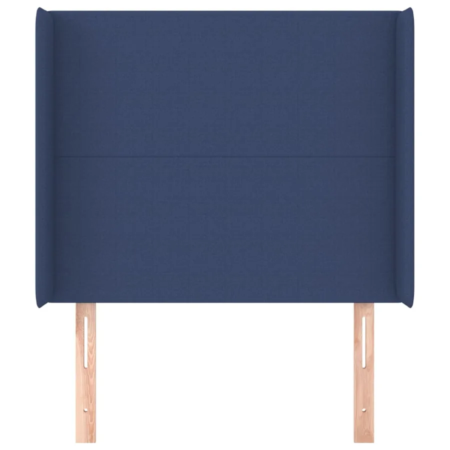 Tête de lit avec oreilles Bleu 93x16x118/128 cm Tissu - 3