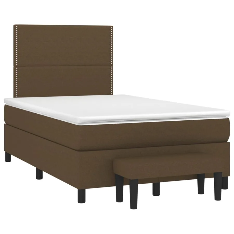 Sommier à lattes de lit avec matelas Marron foncé 120x200 cm - 3