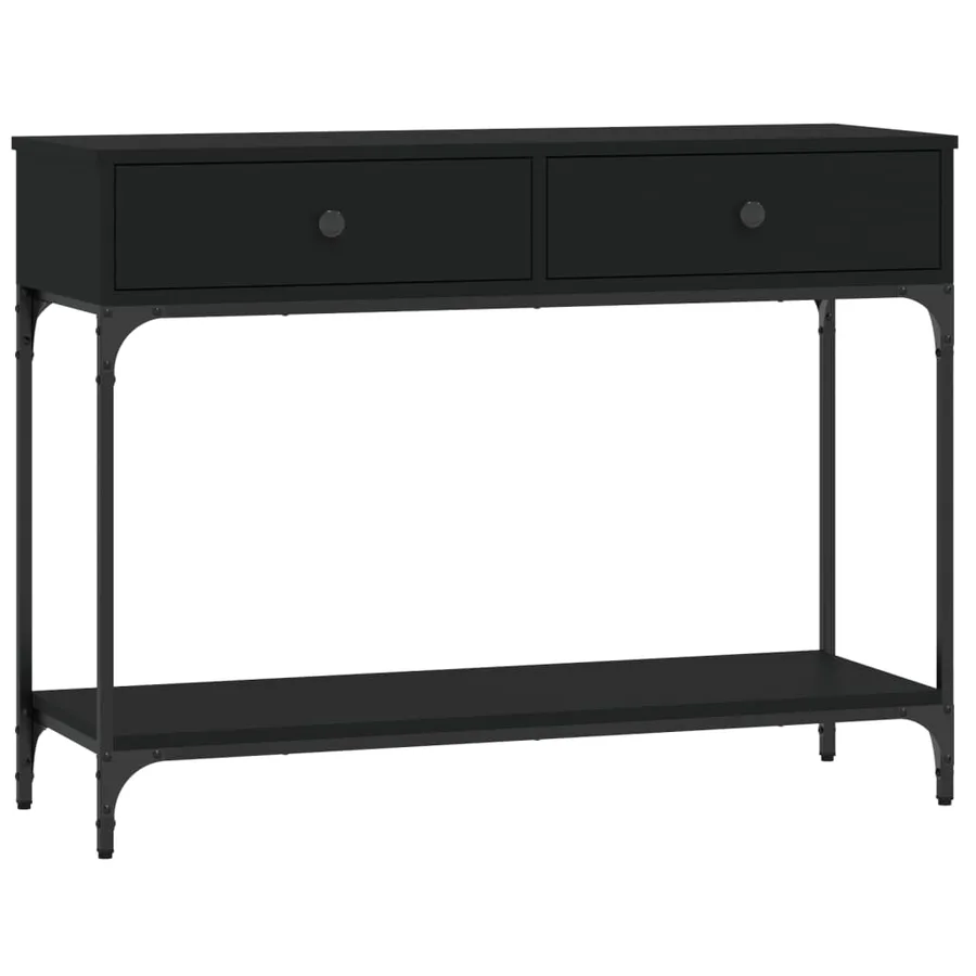 Table console noir 100x34,5x75 cm bois d'ingénierie - 2